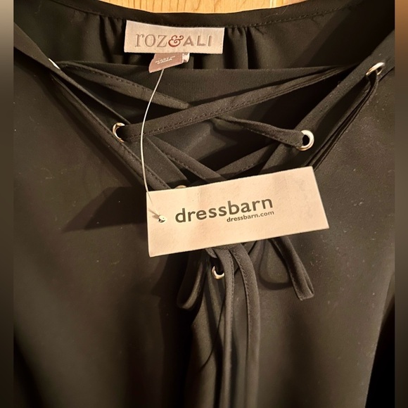 Rox & Aly Black Lace-Up Asymmetrical Flowing Loose Women's Top 1X Goth Emo Boho - Picture 6 of 11